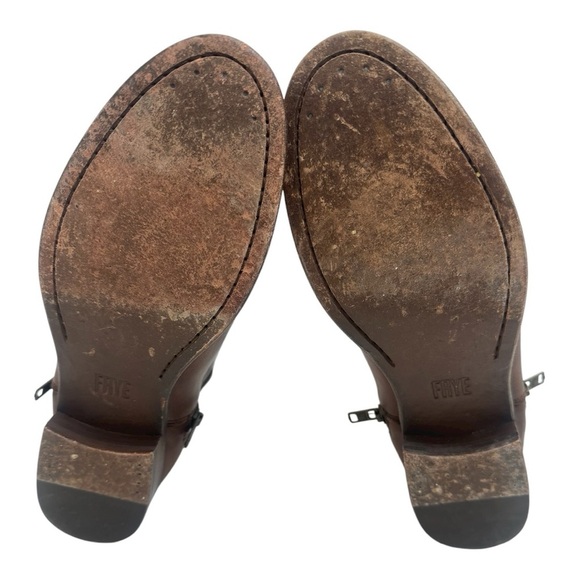 Frye Carly Zip Cognac Leather Chelsea Ankle Bootie Size 7.5 - Picture 8 of 8